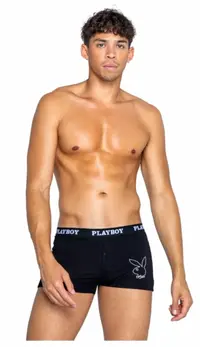 Playboy Tuxedo Modal Boxer Black - Elegant Men’s Underwear, Size M