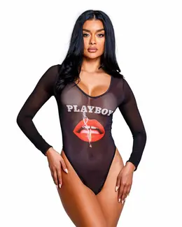 Playboy Lingerie Cover Girl November crni prozirni bodi M/L