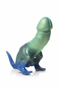 XR Brands Jurassic Series silikonski praistorijski model zeleno plavi L