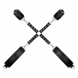 Bedroom Fantasies Cuffs & Hogtie Set Black Podesivi sistem od PU kože