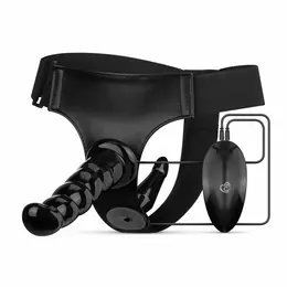 Fetish Collection vibrirajući strap on set sa podesivim pojasom u crnoj boji