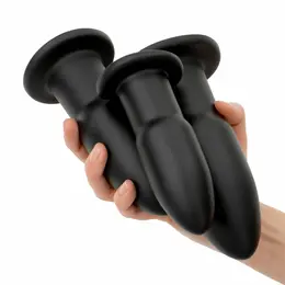 BUTTR Cluster Bombs progresivni set analnih čepova za trening, 3 veličine, crni