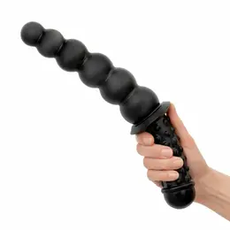 BUTTR Akimbo dvostrani silikonski intimni štapić sa kuglicama i rebrima 36 cm