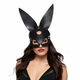Bedroom Fantasies Bold Bunny crna maska zeke, podesivi kožni aksesoar
