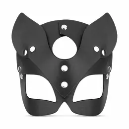 Bedroom Fantasies Kinky Kitty crna maska od veštačke kože sa podesivom veličinom