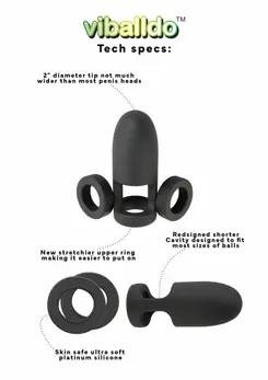 Viballdo Viballdo Black - Vibrating Intimate Device with Adjustable Fit