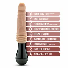 Dr. Skin Dr. Knight silikonski model sa potiskom i vibracijom, bež, punjivi