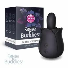 Skins Rose Buddies Bums N Roses intimni rotirajući vibrator, crni