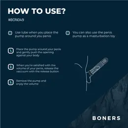 Boners Smart Vacuum Pump LCD, precizni intimni trenažer u crnoj boji