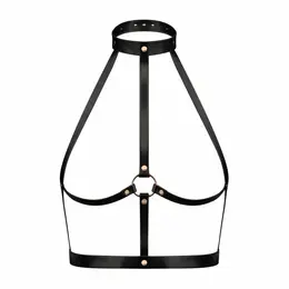 Rosy Gold Body Harness Black podesivi senzualni aksesoar od veštačke kože