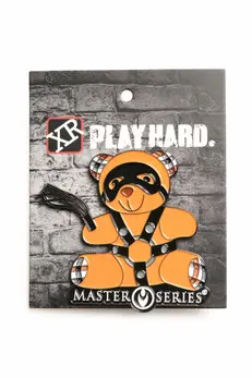XR Brands BDSM Bear Enamel Pin - Playful Collectible Accessory