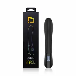 BLACQ Digital Curved Vibrator with Display - Black Silicone, USB Rechargeable