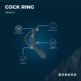 Boners podesivi silikonski prsten crni sa sistemom za maksimalnu udobnost