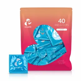 EasyGlide Ribs & Dots Intimni zaštitni kondomi 40 kom Anatomski kroj
