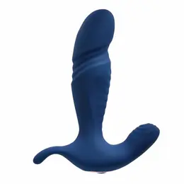 Evolved True Blue vibrirajući masažer sa dva motora od plavog silikona