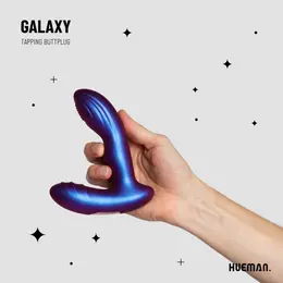 Hueman Tapping Plug silikonski punjivi analni čep sa 10 modova crno ljubičasti