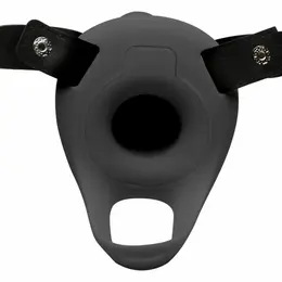 XR Brands Master Series Silicone Extension Sheath & Adjustable Harness Black