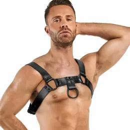 Bruno podesivi harness od veštačke kože crni 24 do 32 cm