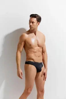 String Second Skin Black - Microfiber Thong with Branded Elastic Band