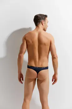 String Second Skin Navy - Soft Microfiber Thong by Doreanse