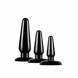 Blush Novelties Anal Adventures Basic Plug Kit set od 3 analna čepa crni, različite veličine