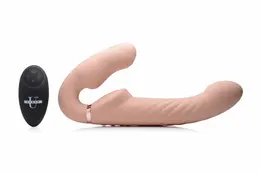 Swirl Strapless Vibrating Intimate System with Adjustable Fit, Purple