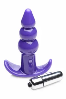 Bubbly Ribbed Vibrating Plug 848518035110 - Waterproof Flexible Model