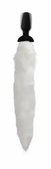 XR Brands Tailz Vibrating Plug with White Faux Fox Tail, Silicone, Remote