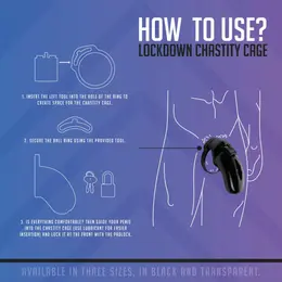 XR Brands Lockdown Secure anatomski kavez mali sa prstenovima različitih veličina