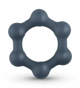 Boners Hexagon silikonski prsten sa integrisanim čeličnim elementima, crni