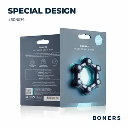 Boners Hexagon silikonski prsten sa integrisanim čeličnim elementima, crni