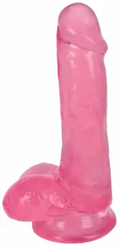 TOYJOY Cherry Ice transparentni dildo od 15 cm sa vakuum postoljem