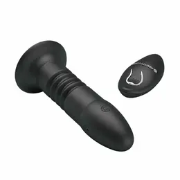 Magic Jingers silikonski vibrirajući i potiskujući plug sa daljinskim upravljačem, crni