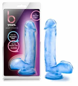 Blush B Yours Sweet 'N Hard Blue intimna igračka sa vakuumskim postoljem dužine 16.5 cm