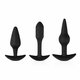 EasyToys silikonski set analnih čepova, komplet za postepeno povećanje, crni