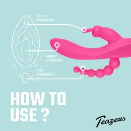 EasyToys Double Rabbit vodootporni intimni masažer roze boje dužine 21 cm sa USB punjenjem