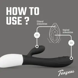 Teazers Rabbit Series punjivi silikonski intimni uređaj crne boje