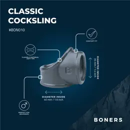 Boners Grey Support Ring – Fleksibilni anatomski pojačivač, veličina M