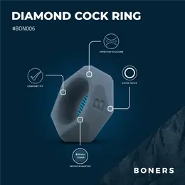 Boners Diamond Silicone Support Ring Grey - Thick, Flexible Design