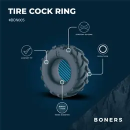 Boners Tire Silikonski Potporni Prsten Siva - Rastegljivi Anatomski Model