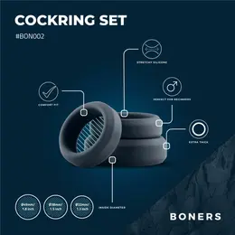 Boners 3 Ring Kit ravni silikonski anatomski set (3 veličine)