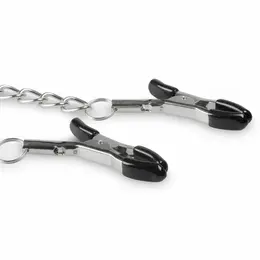 EasyToys podesive metalne stege za bradavice sa lancem, srebrna boja