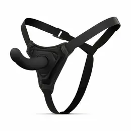 EasyToys Silicone Strap-On System podesivi pojas i glatki štap crne boje