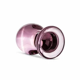 Glas Pink Medium analni stakleni čep - glatki borosilikat, 4,3 cm