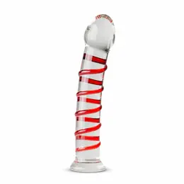 Gildo Model 15 Prozirni stakleni intimni uređaj sa rebrastom osovinom 20 cm
