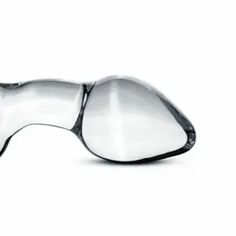 Glas br. 13 Zakrivljeni stakleni čep sa prstenom za izvlačenje - providni, srednja veličina