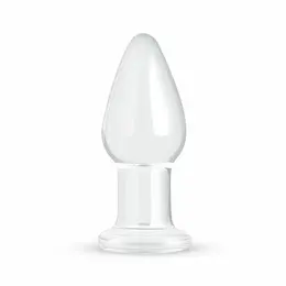 Glas Medium Crystal Clear Glass Intimate Plug - 3,9 cm, glatka površina