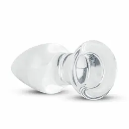 Glas Medium Crystal Clear Glass Intimate Plug - 3,9 cm, glatka površina