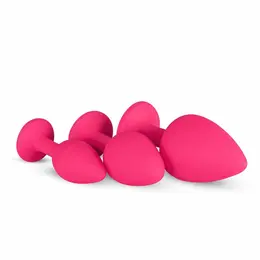 EasyToys Silicone Jewel Plug Set Pink – 3 veličine, dekorativna baza