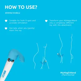 MyMagicWand silikonski dodatak za G-spot/prostatu, plave boje, fleksibilna glava
